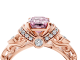Rose gold Fancy Pink Emerald  Solitaire Diamond Ring with Filigree Band and Four-Prong Setting_50