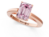 Rose gold Fancy Pink Emerald  Solitaire Diamond Ring with Four-Prong Setting and Classic Band_4