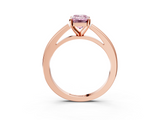 Rose gold Fancy Pink Emerald  Solitaire Diamond Ring with Four-Prong Setting and Classic Band_6