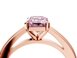 Rose gold Fancy Pink Emerald  Solitaire Diamond Ring with Four-Prong Setting and Classic Band_7