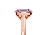 Rose gold Fancy Pink Emerald  Solitaire Diamond Ring with Four-Prong Setting and Classic Band_8