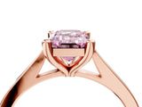 Rose gold Fancy Pink Emerald  Solitaire Diamond Ring with Four-Prong Setting and Tapered Band 4