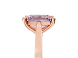 Rose gold Fancy Pink Emerald  Solitaire Diamond Ring with Four-Prong Setting and Tapered Band 5