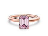 Rose gold Fancy Pink Emerald  Solitaire Diamond Ring with Four-Prong Setting on a Plain Band_20
