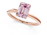 Rose gold Fancy Pink Emerald  Solitaire Diamond Ring with Four-Prong Setting on a Plain Band_21