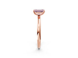 Rose gold Fancy Pink Emerald  Solitaire Diamond Ring with Four-Prong Setting on a Plain Band_22