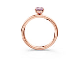 Rose gold Fancy Pink Emerald  Solitaire Diamond Ring with Four-Prong Setting on a Plain Band_23