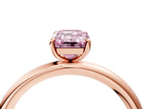 Rose gold Fancy Pink Emerald  Solitaire Diamond Ring with Four-Prong Setting on a Plain Band_24