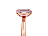 Rose gold Fancy Pink Emerald  Solitaire Diamond Ring with Four-Prong Setting on a Plain Band_25