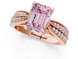 Rose gold Fancy Pink Emerald  Solitaire Diamond Ring with Milgrain Pavé Band and Four-Prong Setting_39