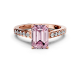 Rose gold Fancy Pink Emerald  Solitaire Diamond Ring with Pavé Band and Four-Prong Setting_83