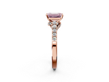 Rose gold Fancy Pink Emerald  Solitaire Diamond Ring with Pavé Band and Four-Prong Setting_85
