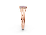 Rose gold Fancy Pink Emerald  Solitaire Diamond Ring with Pave Band and Six-Prong Setting_34
