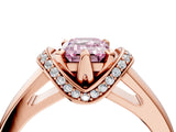 Rose gold Fancy Pink Emerald  Solitaire Diamond Ring with Pave Band and Six-Prong Setting_36