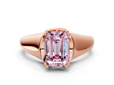Rose gold Fancy Pink Emerald  Solitaire Diamond Ring with Six-Prong Cathedral Setting_32