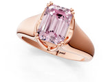 Rose gold Fancy Pink Emerald  Solitaire Diamond Ring with Six-Prong Cathedral Setting_33