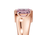Rose gold Fancy Pink Emerald  Solitaire Diamond Ring with Six-Prong Cathedral Setting_37