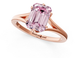 Rose gold Fancy Pink Emerald  Solitaire Diamond Ring with Six-Prong Setting and Tapered Band_18