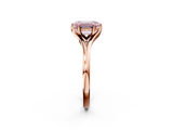 Rose gold Fancy Pink Emerald  Solitaire Diamond Ring with Six-Prong Setting and Tapered Band_19