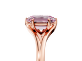 Rose gold Fancy Pink Emerald  Solitaire Diamond Ring with Six-Prong Setting and Tapered Band_22
