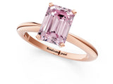 Rose gold Fancy Pink Emerald  Solitaire Diamond Ring with Six-Prong Setting on a Classic Band 1