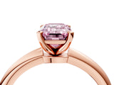 Rose gold Fancy Pink Emerald  Solitaire Diamond Ring with Six-Prong Setting on a Classic Band 4