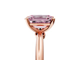 Rose gold Fancy Pink Emerald  Solitaire Diamond Ring with Six-Prong Setting on a Classic Band 5
