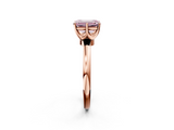 Rose gold Fancy Pink Emerald  Solitaire Diamond Ring with Six-Prong Setting on a Classic Band_5
