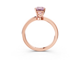 Rose gold Fancy Pink Emerald  Solitaire Diamond Ring with Six-Prong Setting on a Classic Band_6