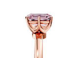 Rose gold Fancy Pink Emerald  Solitaire Diamond Ring with Six-Prong Setting on a Classic Band_8