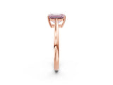 Rose gold Fancy Pink Emerald  Solitaire Diamond Ring with Split Shank and Four-Prong Setting_14