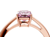 Rose gold Fancy Pink Emerald  Solitaire Diamond Ring with Split Shank and Four-Prong Setting_16