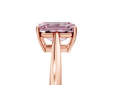 Rose gold Fancy Pink Emerald  Solitaire Diamond Ring with Split Shank and Four-Prong Setting_17