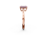Rose gold Fancy Pink Emerald  Solitaire Diamond Ring with Split Shank and Four-Prong Setting_22