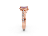 Rose gold Fancy Pink Emerald  Solitaire Diamond Ring with Split Shank and Prong Setting_43