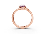 Rose gold Fancy Pink Emerald  Solitaire Diamond Ring with Split Shank and Prong Setting_44