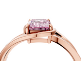 Rose gold Fancy Pink Emerald  Solitaire Diamond Ring with Split Shank and Prong Setting_45