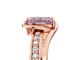 Rose gold Fancy Pink Emerald  Solitaire Diamond Ring with Split Shank and Prong Setting_46