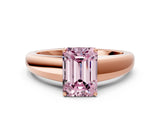 Rose gold Fancy Pink Emerald  Solitaire Diamond Ring with Tapered Band and Four-Prong Setting_49