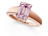 Rose gold Fancy Pink Emerald  Solitaire Diamond Ring with Tapered Band and Four-Prong Setting_50