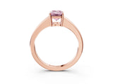 Rose gold Fancy Pink Emerald  Solitaire Diamond Ring with Tapered Band and Four-Prong Setting_52