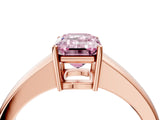 Rose gold Fancy Pink Emerald  Solitaire Diamond Ring with Tapered Band and Four-Prong Setting_53