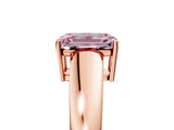 Rose gold Fancy Pink Emerald  Solitaire Diamond Ring with Tapered Band and Four-Prong Setting_54