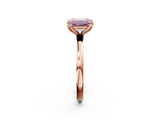 Rose gold Fancy Pink Emerald  Solitaire Diamond Ring with Thin Band and Four-Prong Setting_5