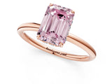 Rose gold Fancy Pink Emerald  Solitaire Diamond Ring with a Classic Band and Four-Prong Setting 1
