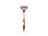Rose gold Fancy Pink Emerald  Solitaire Diamond Ring with a Classic Band and Four-Prong Setting 2
