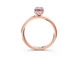 Rose gold Fancy Pink Emerald  Solitaire Diamond Ring with a Classic Band and Four-Prong Setting 3