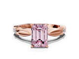 Rose gold Fancy Pink Emerald  Solitaire Diamond Twisted Band with Four-Prong Setting_62