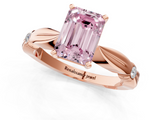Rose gold Fancy Pink Emerald  Solitaire Diamond Twisted Band with Four-Prong Setting_63