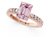 Rose gold Fancy Pink Emerald  Solitaire Diamond with Pavé Band and Four-Prong Setting_33